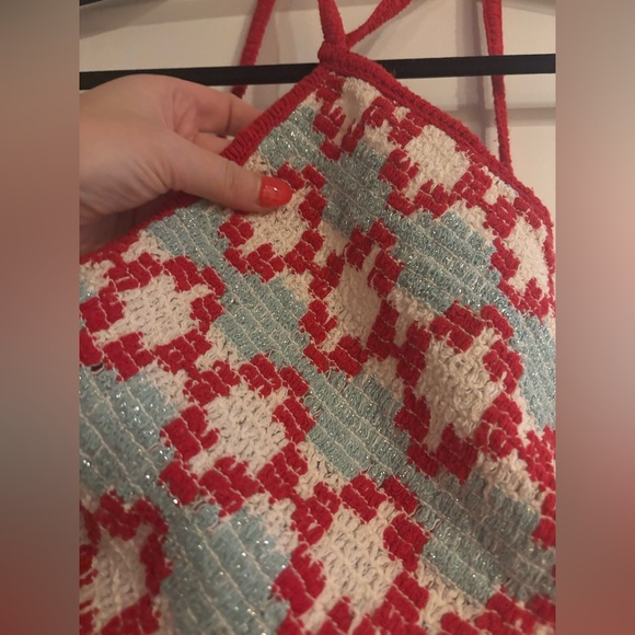 NWT - Zara Knit Maxi Dress - Zara Red and Blue Patterned Maxi Dress, size medium - Picture 14 of 15